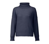 TEPTDirio Women's Jumpers Long Sleeve Crew Neck Sweaters for Women UK Thick Knitted Sweaters Quarter Zip Thread High Neck Jumpers Autumn Winter Loose Womens Plus Size Tops Navy