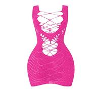 TEPTDirio Women's Solid Color Beauty Wrapped Chest Hot Diamond Fun Underwear Dot Diamond Full of Lace Stockings for Women Lingerie (Hot Pink, One Size)