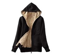 TEPTDirio Women's Winter Hoodies Sherpa Lined Fleece Full-Zip Hooded Jacket Warm Sweatshirts Thick Coat Heavyweight Cardigan Jumpers Fashion Outwear