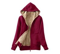 TEPTDirio Women's Winter Hoodies Sherpa Lined Fleece Full-Zip Hooded Jacket Warm Sweatshirts Thick Coat Heavyweight Cardigan Jumpers Fashion Outwear