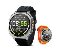 TEQDOT GPS Smart Watch for Men 1.43-inch HD AMOLED 530mAh Large Battery 100+ Sport Modes 3ATM Waterproof Answer/Make Calls Flashlight Smart Watch for Android iOS (2 Bands)