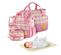 TeqHome 5PCS Baby Diaper Bag Set, Large Baby Doll Diaper Backpack with Changing Pad & Pacifier Case, Travel Girl/Boy Tote Bags for Mom Dad(Pink)