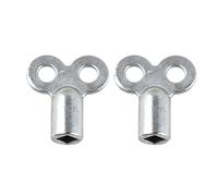 Teqooza Metal Radiator Valve Keys, Silver Square Socket Bleed Hole Key Radiator Keys, Water Tap Switch Bleed Key, Plumbing Bleeding Key Air Plumbing Tool for Radiators and Faucet, 2 Pcs