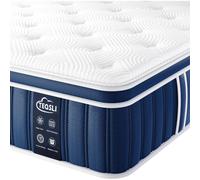 TeQsli 4FT6 Double Mattress, 10.6 Inch Memory Foam Sprung Hybrid Mattress 9-Zone Orthopedic for Pressure Relief & Edge Support - Medium Firm with Skin