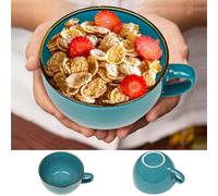 Tequae XXL Ceramic Coffee Cup with Handle, 700ml - Soup Bowl, Cappuccino Cup, Salad Bowl, Birthday Gift