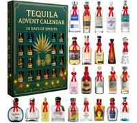 Tequila Advent Calendar, 24 Days Without Repetition Spirits, Christmas Countdown, Each Door Opens a New Surprise from Crisp Blancos to Aged Añejos, 2D Acrylic Ornaments (1 pcs)