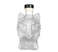 Tequila Carafe Spirits Dispenser - 35cl with Wolf Head Profile Decorative Collection Item for Home Whisky Drink Container Cognac Bourbon