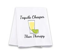 Tequila Cocktail Lover Gift Tequila Cheaper Than Therapy Dishes Towel Cocktail Kitchen Towel Bachelorette Party Gift (Tequila Cheaper Than Therapy Towel)