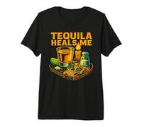 Tequila Heals Me Funny Margarita Party Vibes Drinking Premium T-Shirt