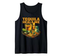 Tequila Heals Me Funny Margarita Party Vibes Drinking Tank Top