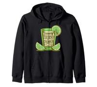 Tequila May Not Be The Answer But It's Worth A Shot Funny Zip Hoodie