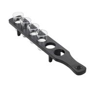Tequila Presentation Tray Wooden 6 Holes Shot Glasses Display Stand Practical Drinks Serving Board Club Accessory