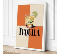Tequila Retro Canvas Wall Art Print 24x16 Inch