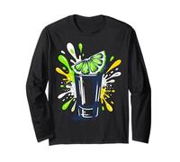 Tequila Shot Lime Splash Party Drinking Long Sleeve T-Shirt