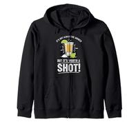 Tequila Shot Lover Party Graphic Funny Drinking Quote & Lime Zip Hoodie