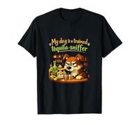 Tequila Sniffer Dog Party Crew Joke Graphic T-Shirt