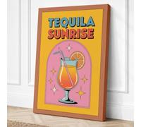 Tequila Sunrise Retro Canvas Wall Art Print 30x20 Inch (76 x 51 cm)