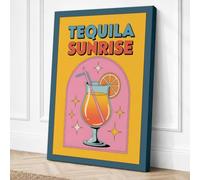 Tequila Sunrise Retro Canvas Wall Art Print 36x24 Inch (91 x 61 cm)