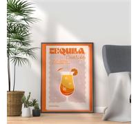 Tequila Sunrise - Vintage Cocktail Print, Home Bar Art Display - Retro Bar Decor for Home, Kitchen, Lounge - Ideal Poster for Cocktail Lovers, A4 A3 Home Decoration Wall Art Deco (A4 Print Only)