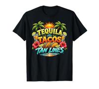 Tequila Tacos Tan Lines Funny Beach Vacation Summer Party T-Shirt