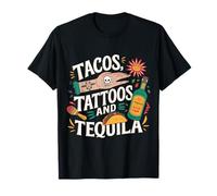Tequila Tacos Titties Tattoos Vintage Design Apparel Outfit T-Shirt