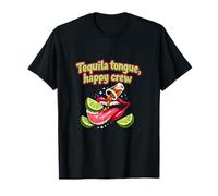 Tequila Tongue Happy Crew Party Joke Graphic T-Shirt
