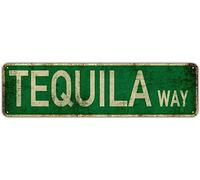 Tequila Way Sign Novelty Tequila Decor Tequila Street Sign Wall Art Decor For Home Farmhouse Bar Cafe Man Cave 40X10 CM