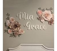 Ter Personalized Custom Wooden Name Sign - Font Baby Name Sign for Nursery and Wall Decor - Painted Wood Letter Nursery Decor - Wall Art for Girl or Boy Room (30 cm Width)