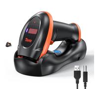 Tera 2D Barcode Scanner USB Wired with Charging Cradle Handheld Barcode Reader 2D QR 1D Barcodes 3-in-1(USB Cradle, Charging Base, Receiver) with One Key Reset Counting Function, HW0008