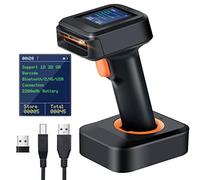 Tera 2D Barcode Scanner Wireless, Bluetooth QR Code Scanner, with Time Display Screen Battery Level Indicator Charging Base, Patent Number 90078251950003, HW0006