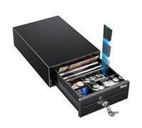 Tera 8" Mini Cash Drawer Register: 208 x 298 x 98 mm 4 Bill 6 Coin Tray with 2 Extra Dividers Auto Open 12V RJ12 Media Slot Point of Sale POS System with 2 Keys Cash Register for Small Business 208