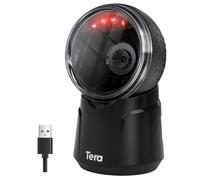 Tera Barcode Scanner Desktop Omnidirectional: 1D 2D QR Hands Free USB Wired Bar Code Reader Adjustable Scan Head Plug and Play for POS Supermarket Retail Store Mobile Payment Model 9000