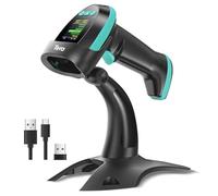 Tera Barcode Scanner Wireless 2D QR with Stand: Digital Setting Screen Keypad Pro Version Extra Fast Scanning Speed Works with Bluetooth 2.4G Wireless USB Wired Bar Code Reader HW0009-Z