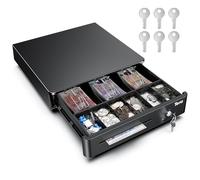Tera Cash Register Drawer Box with 3 Bill 6 Coin Cash Tray for Point of Sale (POS) System, Removable Coin Compartment, 12V, RJ12 Key-Lock, Media Slot for Stores, Shops and Businesses, 330R