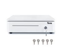 Tera Electronic cash register drawer with 1 removable coin compartment, banknotes cash drawer touch, 4 banknote compartments and 1 media compartment, model 330R, white