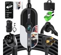 Tera Portable Electric Vehicle Charger: All SAE J1772 EVs with Tesla Adapter, Level 1+2 up to 32 Amp 120V 240V, Wi-Fi & BT Enabled ETL 25FT Charging Cable with Holder NEMA 14-50 & NEMA 5-15, P01