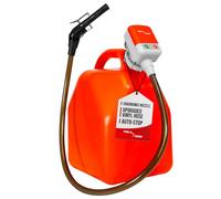 TERA PUMP - Auto Stop Fuel Transfer Pump - Universal Adapter, 39" Vinyl Hose, 2.7 GPM, Orange, Metal, Gasoline, Diesel, Kerosene