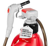 TERA PUMP TRFA03-XL Universal Gas Can Adapter Cap Battery Powered Fuel Transfer Pump (2.3 GPM) No Spill Sensor, 4.27 ft Vinyl Hose, Utility Jug Adapter, Power Nozzle, 4x AA Power