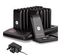 Tera Restaurant, Wireless Long Range Paging System, Support Buzzer Vibration, Touch Screen 1 Calling Keypad +16 Coaster Pagers for Cafe School Nurse Food Truck, P1-R16