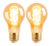 Terafeels 2 Pack E27 Vintage LED Light Bulbs, A60, 4W, 220-240V, 2700K Warm White Glow, Amber Glass, Dimmable Edison Screw in Light Bulb