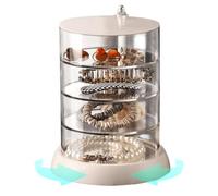 Terafeels Acrylic Hair Accessories Organizer Clear 4-Layer for Women Hair Tie Classify Storage by Layer Box Rings Bangles, 6604