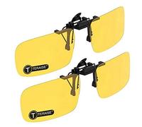 TERAISE 2-PCS Night Vision Clip on Polarised Sunglasses Men UV400 Flip-Up(2PCS Yellow)