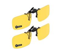 TERAISE 2-PCS Night Vision Clip on Polarised Sunglasses Men UV400 Flip-Up(2PCS Yellow)