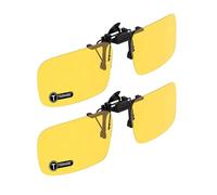 TERAISE 2-PCS Night Vision Clip on Polarised Sunglasses Men UV400 Flip-Up(2PCS Yellow)