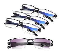 TERAISE 4PCS Value Anti-Blue Light Reading Glasses,Lightweight Comfortable Reader Glasses for Men and Women,Sturdy Reading Sunglasses UV400 Blue Light Blocking Included Glasses Case(1.75X)