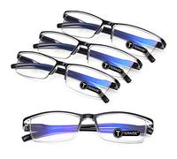 TERAISE 4PCS Value Anti-Blue Light Reading Glasses,Lightweight Comfortable Reader Glasses for Men and Women,Sturdy Computer Reading Glasses Blue Light Blocking Included Eyeglasses Case (3.25X)