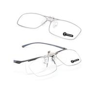 TERAISE Clip On Reading Glasses Flip Up 180°, Metal Frame Clip on Magnifiers for Glasses Blue Light Blocking Men/Women,Designed for Myopia Users Close Work with Portable Glasses Case(Silver,2.0X)