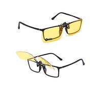 TERAISE Clip-on Sunglasses Polarized Lens Flip Clip-on for Prescription Glasses Night Vision Sunglasses for Outdoor Fishing Cycling HD Anti-Glare UV400 for Men/Women Set of 2 Driving Glasses