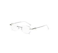 TERAISE Frameless Reading Glasses For Women With Blue Light Blocking,Fashion Diamond Cutting Rimless Eyeglasses(Sliver,1.5)