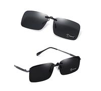 TERAISE Lunettes de soleil polarisées à clip pour hommes/femmes, lunettes de soleil à clip pour l'extérieur/la conduite, HD anti-éblouissement UV400(no-flip up)